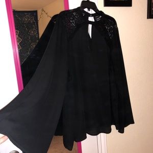Torrid size 3 black lace top w/ bell sleeves